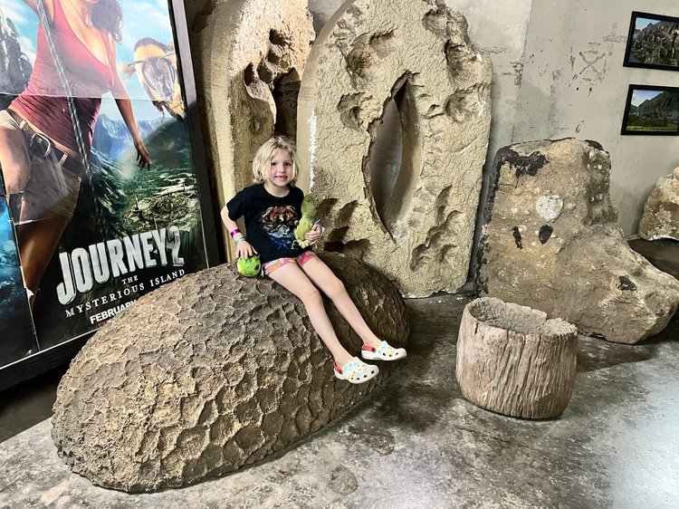 Mia in a bunker at Kualoa Ranch