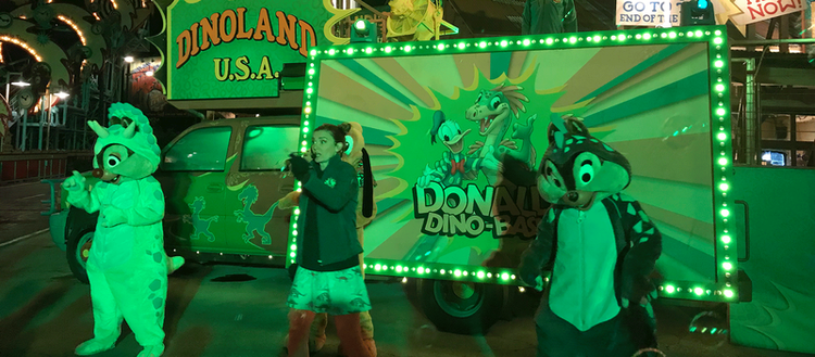 Chip and Dale and Donald’s Dino Bash dance party at Animal Kingdom