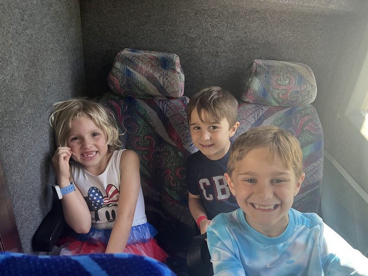 The kids on the bus