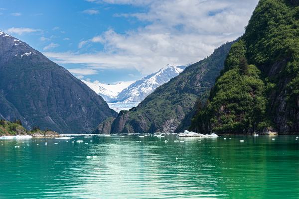 Tracy Arm Fjords with the South Sawyer Glacier in the distance