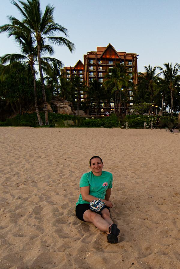 Kati on the beach at Aulani
