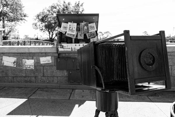 Old fashioned camera in France at the World Showcase