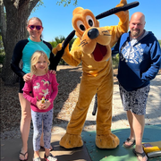 thumbnail for Kati, Mia, and Jimmy with Pluto at Disney's Hilton Head Resort