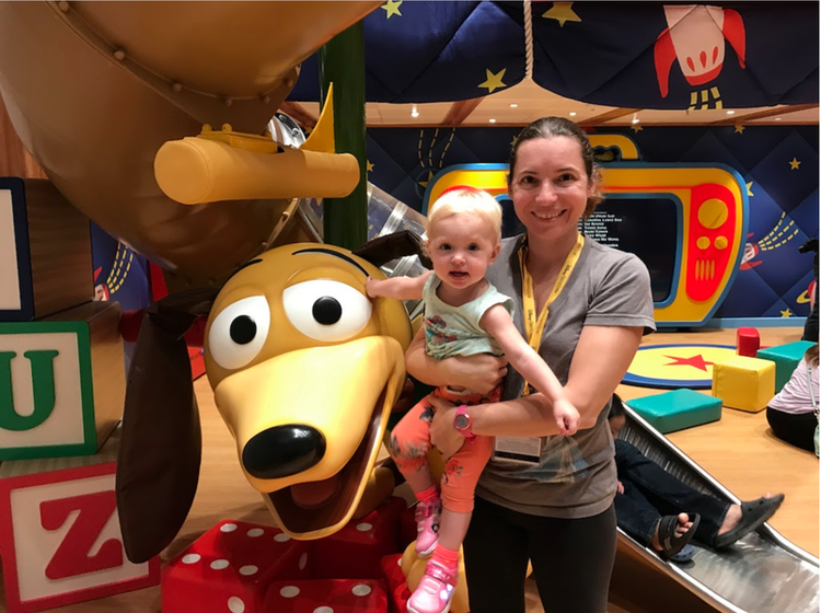 Mia and Kati at the kids club on the Disney Cruise Line