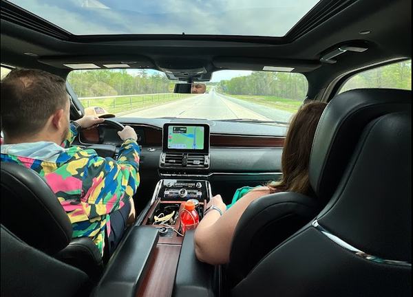 Cristian and Kristi driving to South Carolina
