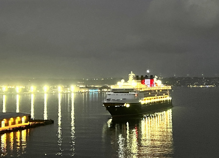 Disney Wonder coming into port in San Diego