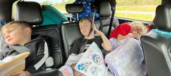 Kids (almost) passed out on the way to South Carolina