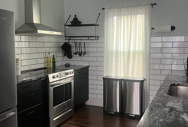 The kitchen at the AirBnB in Atlanta