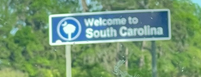 Welcome to South Carolina sign